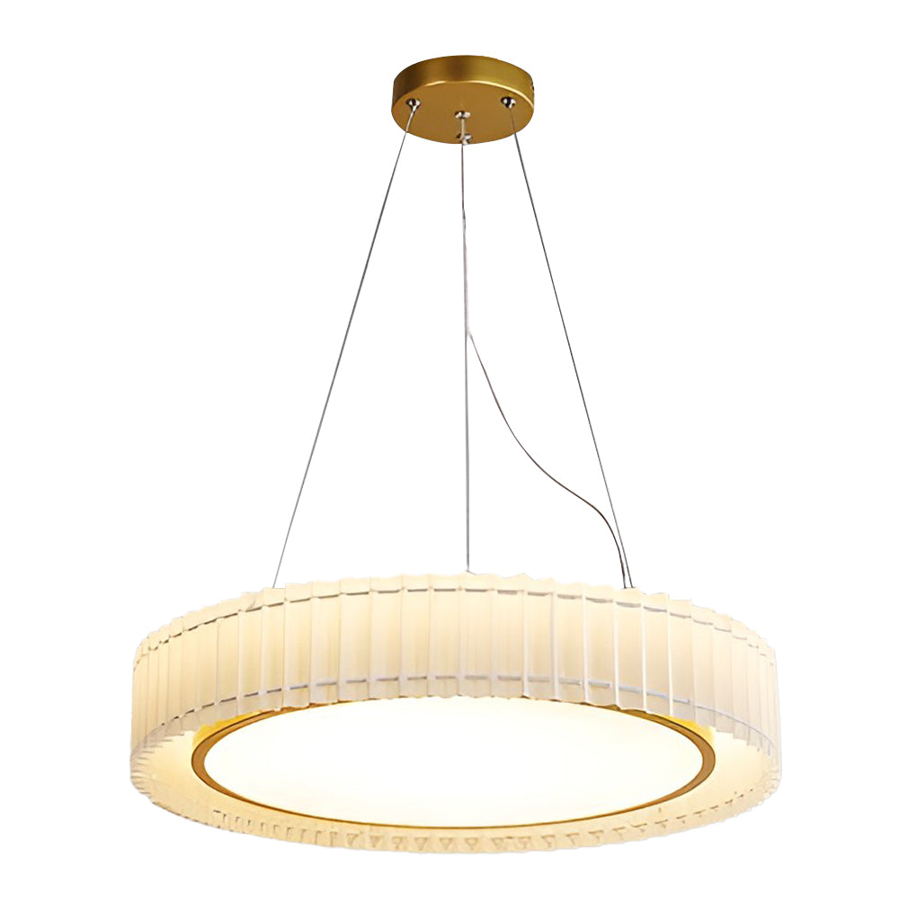 Circular Pleated 3 Step Dimming Light LED Nordic Ceiling Light Chandeliers