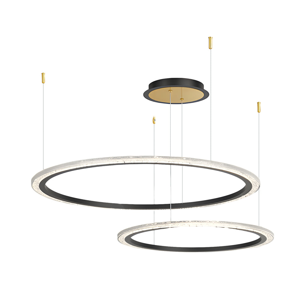 Simple Circular Rings Luxury Three Step Dimming Nordic Ceiling Light Fixture