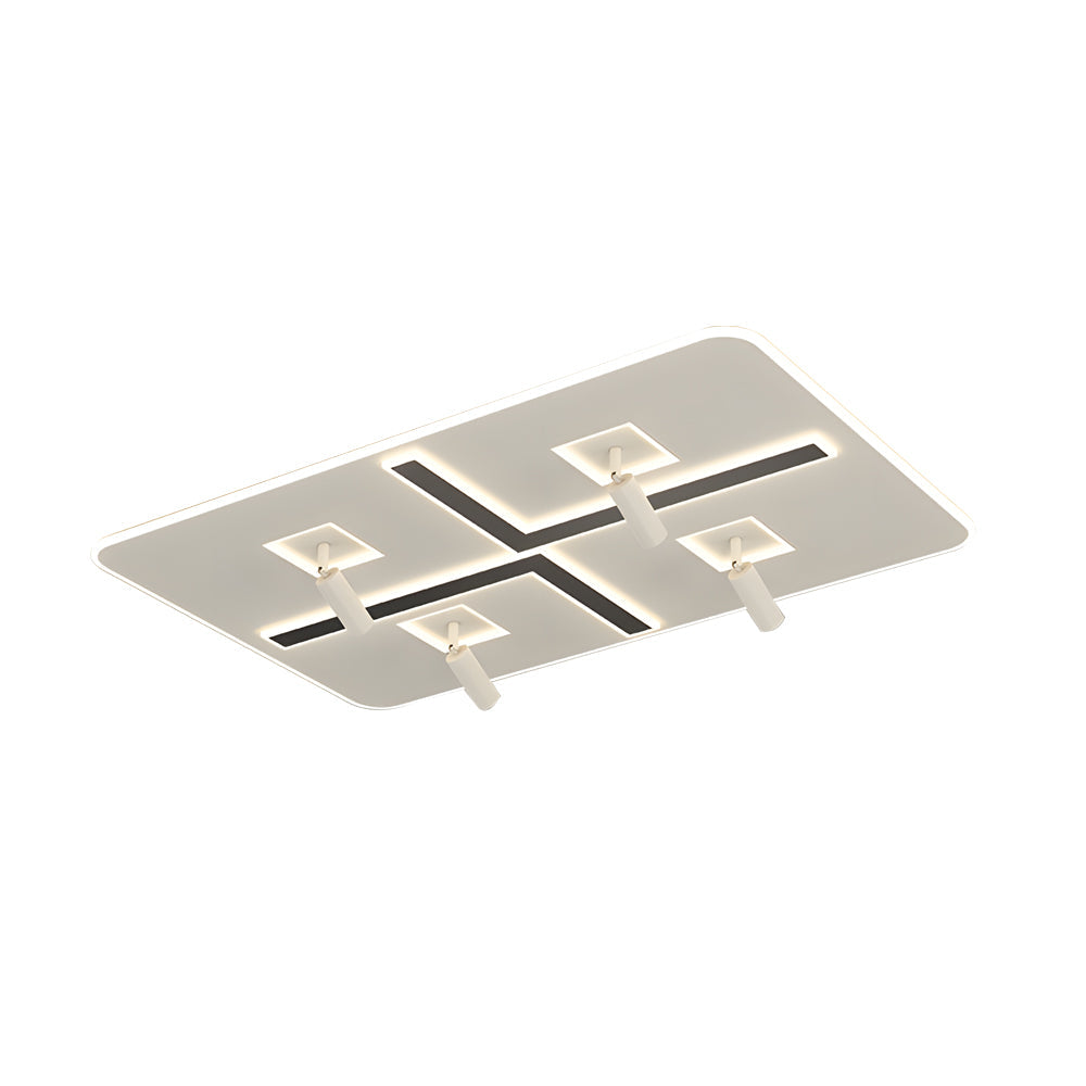 Ultra-Thin Rectangular 3 Step Dimming Modern Ceiling Lights with Spotlights