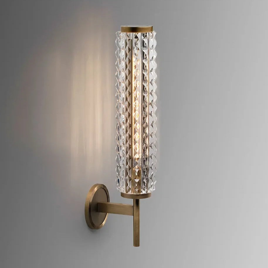 Crystal & Copper Contemporary Wall Sconce