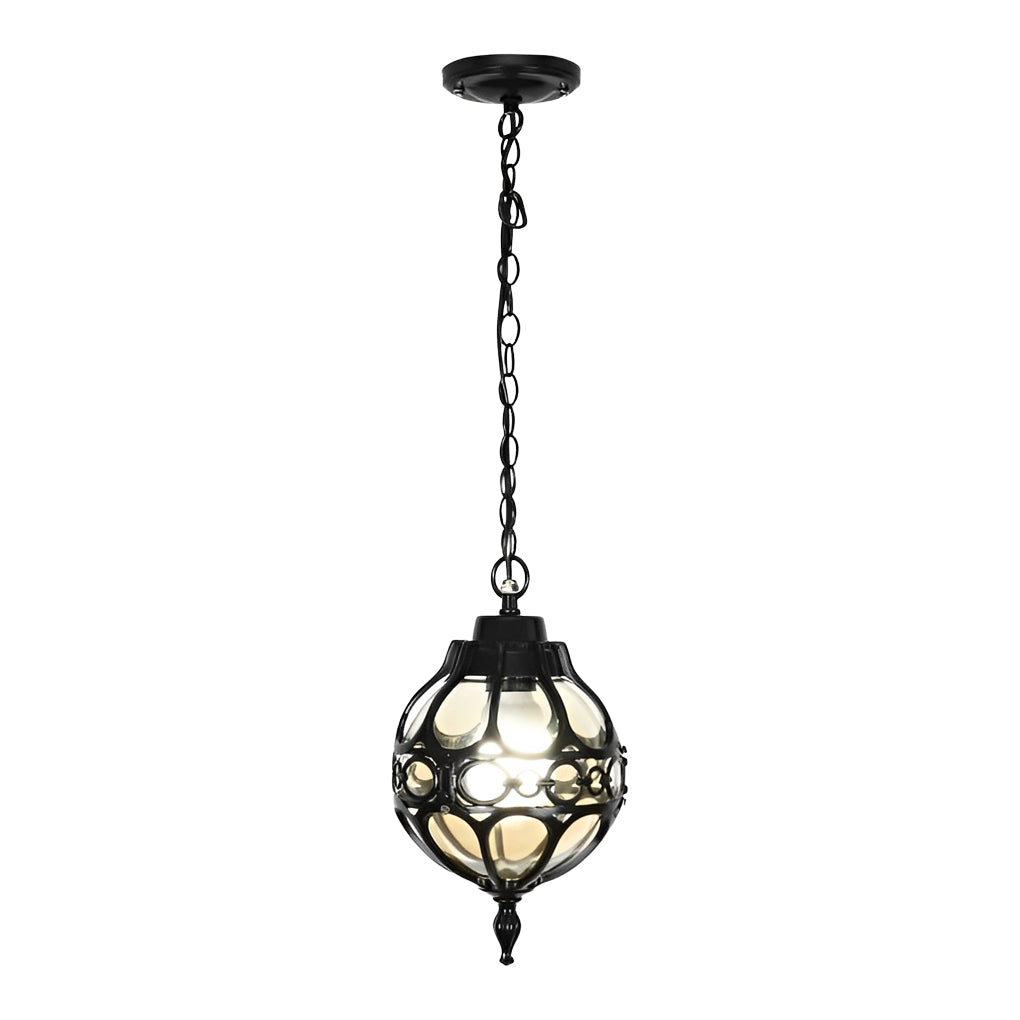 Waterproof Retro Aluminum Glass Ball American Style Outdoor Chandelier