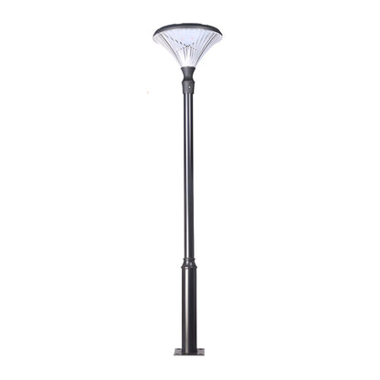 1-Light Black Outdoor LED Solar Lamp Post and Pole Street Light