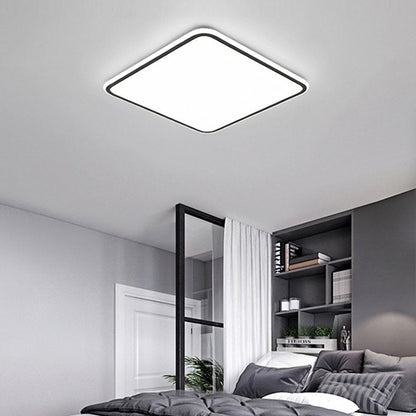 30'' Modern Square Black Frame LED Flush Mount Lights Dimmable Ceiling Lights