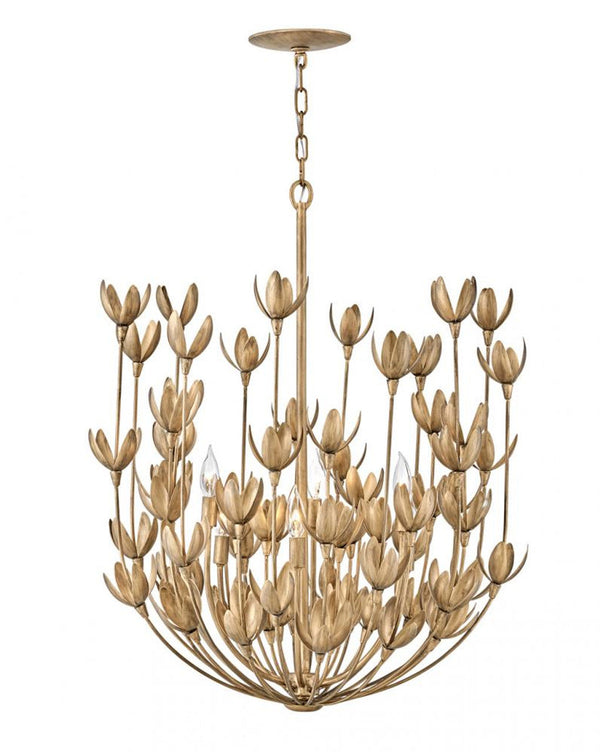 Up Chandelier, 6-Light, Burnished Gold, 26.25"W (30016BNG 9U59T)