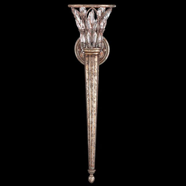 Palace Wall Sconce, 1-Light, Antique Silver, Icicle Lead Crystals, 25"H (300250ST 66UW)