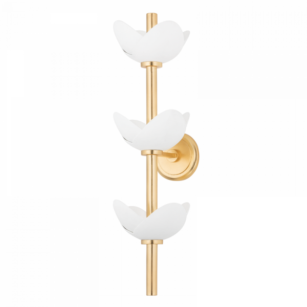 Wall Sconce, 6-Light, LED, Gold Leaf, White Plaster, 25.75"H (3003-Gl/Wp A8L5A)