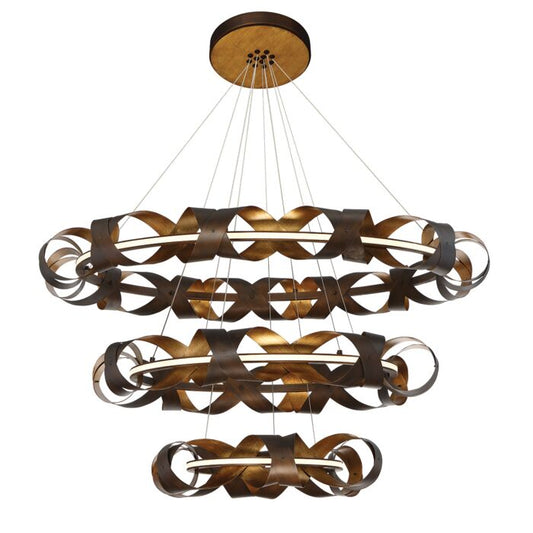 Eurofase Banderia 3-Light Chandelier in Bronze