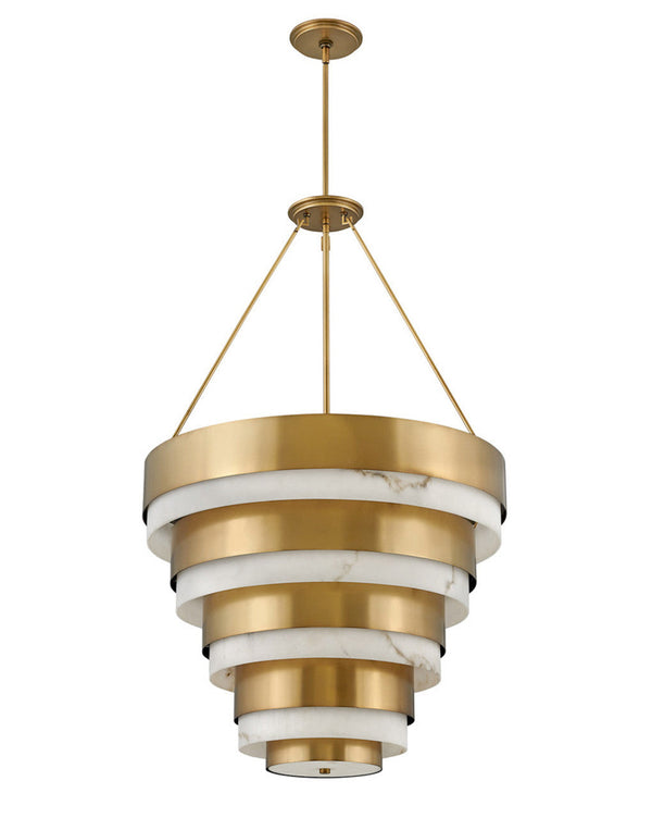 Down Chandelier, 8-Light, Light Brass, 27.25"W (30188HB 9Q1MU)