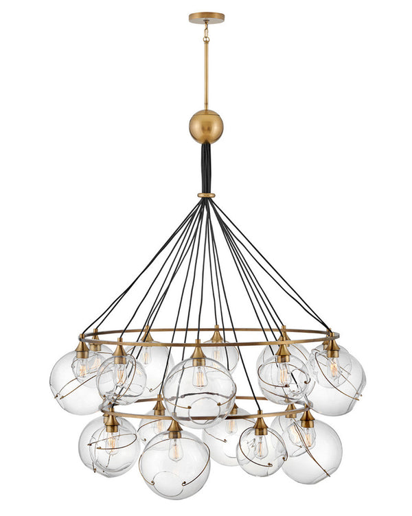 Down Chandelier, 18-Light, Light Brass, 53.25"W (30308HBR 9Q1MX)