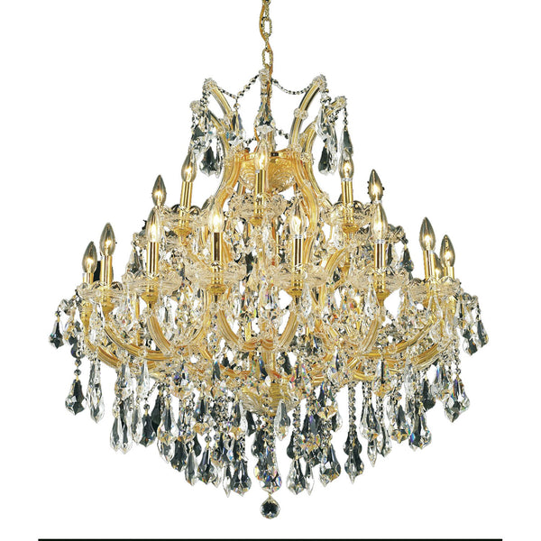 Maria Theresa Gold Twenty-Four Light 36-Inch Chandelier with Royal Cut Clear Crystal