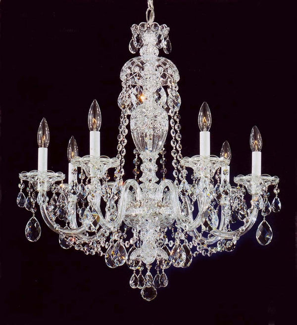 7 Lights Bohemian Crystal chandelier in polished chrome finish