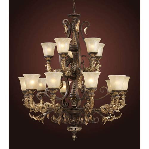 Trump Home Regency Fifteen-Light Burnt Bronze Chandelier