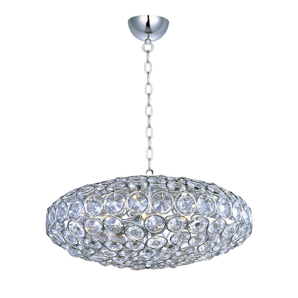 Contemporary Crystal Chandelier in polished chrome finish