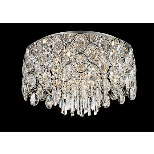 Lite Source Cashlin Chrome Nine-Light Flush Mount