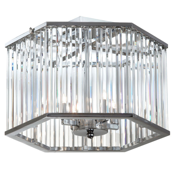 Polished Chrome Four-Light Crystal Semi-Flush Mount