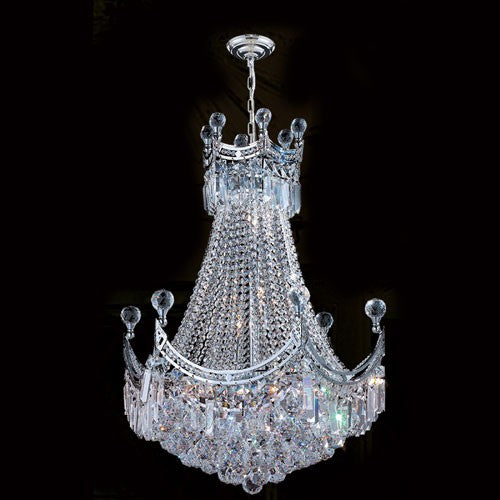 Nine-Light Chrome Finish with Clear-Crystals Chandelier