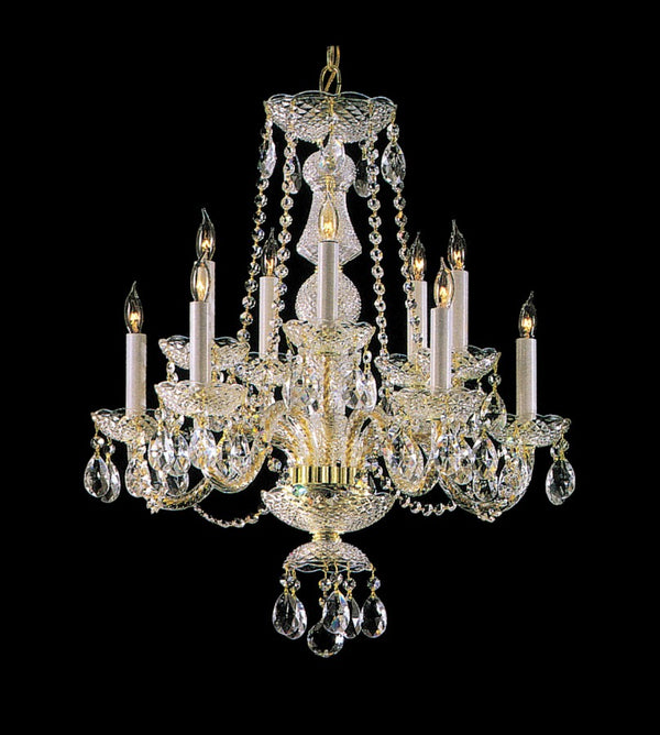 5+5 Light traditional Chandelier Draped in Chinese clear Crystal with gold finish