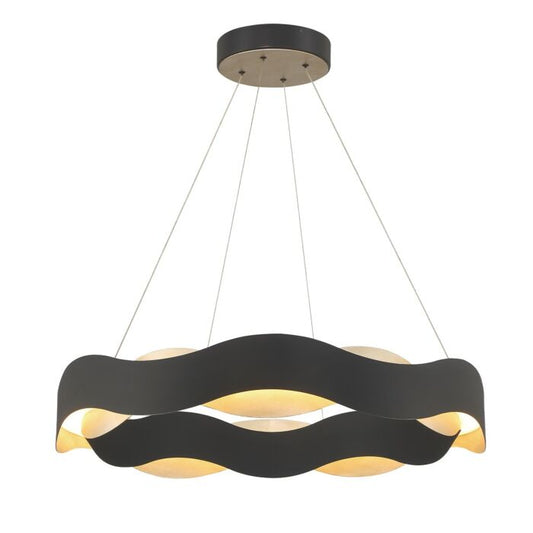 Vaughan 1-Light LED Chandelier in Black And Nickel