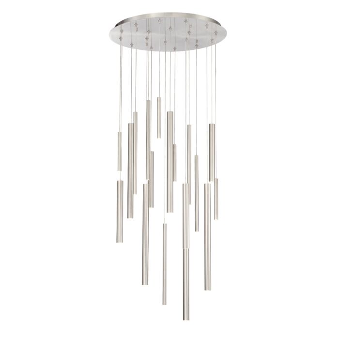 Eurofase Santana 18-Light Chandelier in Brushed Nickel