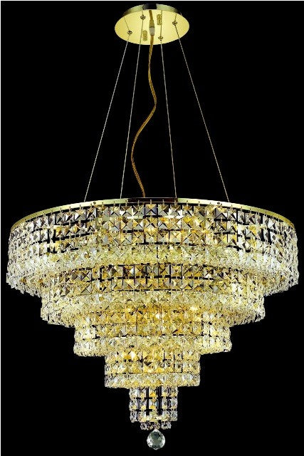 14 light crystal chandelier in gold finish