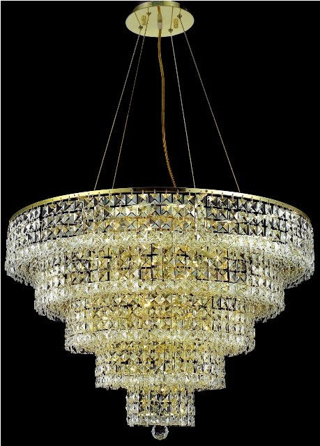 17 light crystal chandelier in gold finish