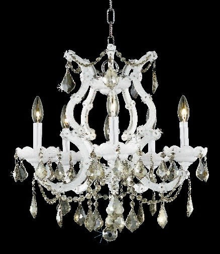 Maria Theresa 6 light crystal chandelier in white finish