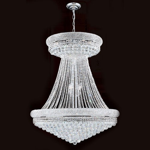 Chrome Finish with Clear-Crystals Chandelier