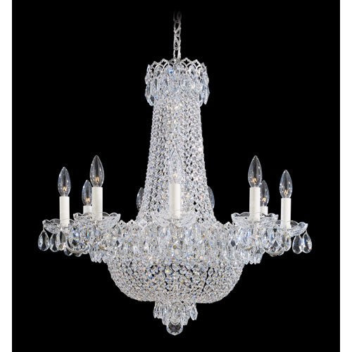 Silver 17-Light Clear Gemcut Chandelier, 24W x 26.5H x 24D