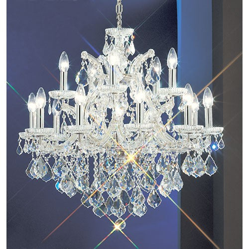 Maria Thersea Chrome Sixteen-Light Chandelier with Crystalique Accents