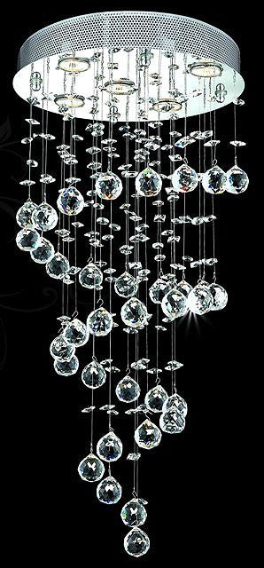 5 light polished chrome Contemporary spiral Crystal Chandelier