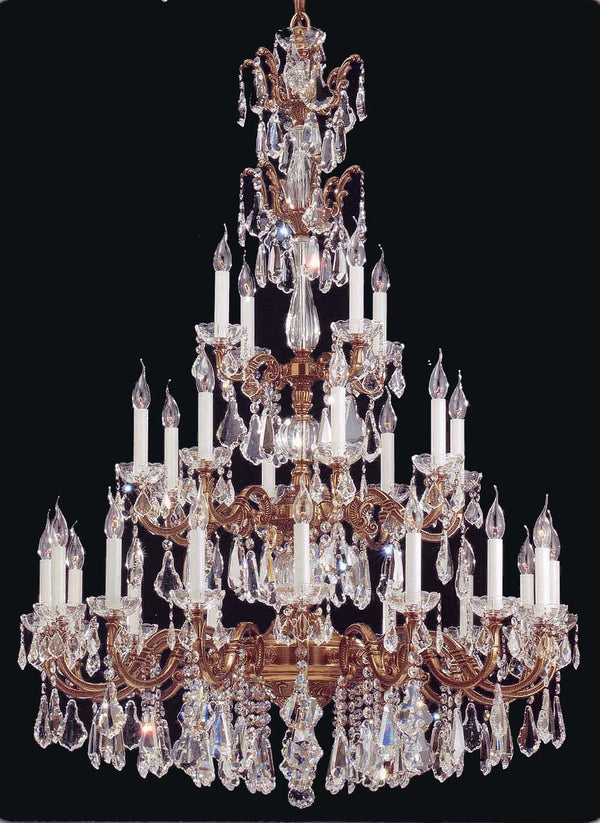 tradtional crystal chandelier in Antique Brass finish