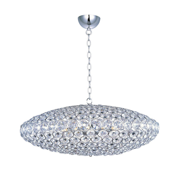 Contemporary Crystal Chandelier in polished chrome finish