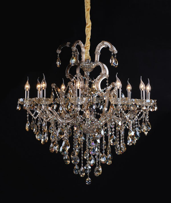 10 light traditional crystal Chandelier in Cognac color