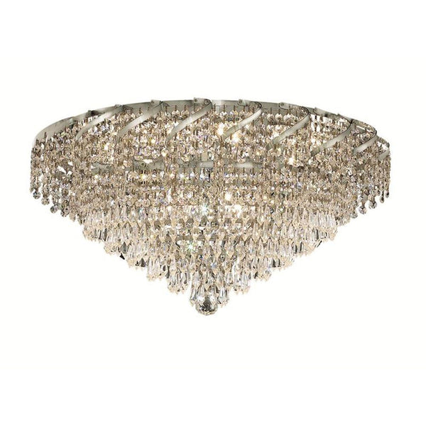 Belenus Chrome Eighteen-Light 26-Inch Flush Mount with Royal Cut Clear Crystal