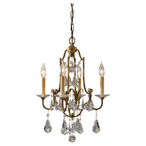 Oxidized Bronze Four-Light Chandelier