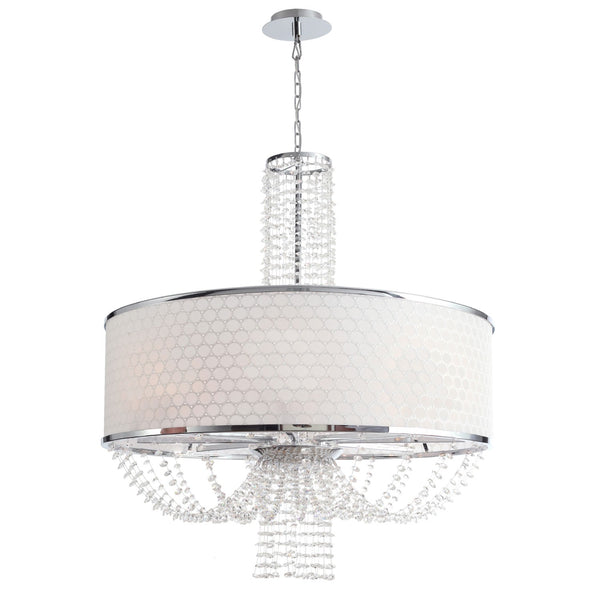 Group Allure Chrome Eight-Light Pendant with Hand Polished Crystal