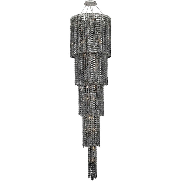 Maxim Chrome Twenty-Two Light 22-Inch Five-Tier Pendant with Royal Cut Silver Grey Crystal