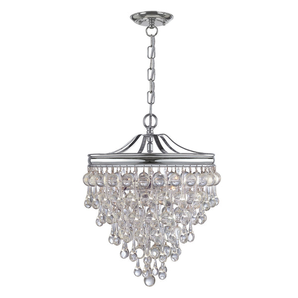 Group Calypso Polished Chrome Three-Light Pendant with Smooth Glass Balls