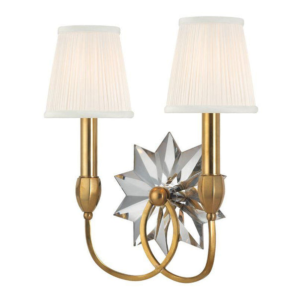 Wall Sconce, 2-Light, Aged Brass, 14.75"H (3212-AGB 9TETU)