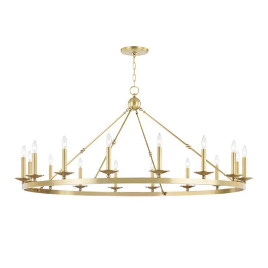 Allendale 16-Light Chandelier in Aged Brass