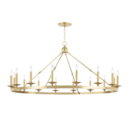 Allendale 16-Light Chandelier in Aged Brass