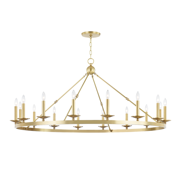 Chandelier, 16-Light, Aged Brass, 58"W (3216-AGB A8EAX)