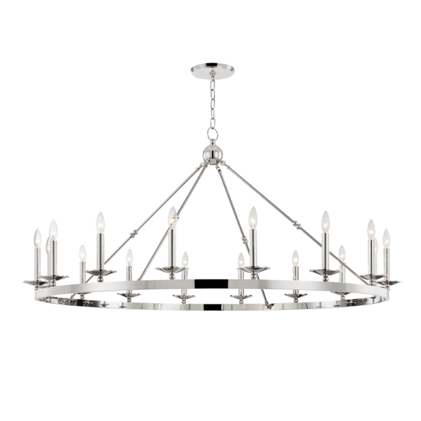 Chandelier, 16-Light, Polished Nickel, 58"W (3216-PN 9L2QH)