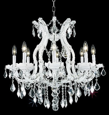 Maria Theresa 9-light crystal chandelier in white finish