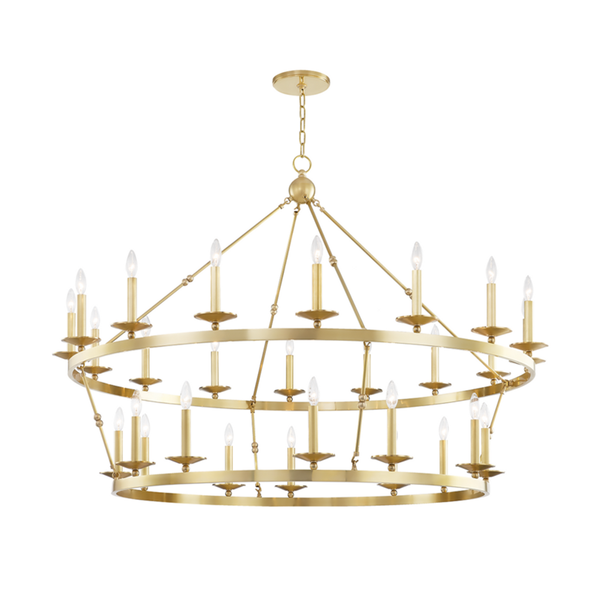 Chandelier, 28-Light, Aged Brass, 58"W (3228-AGB A8EC1)