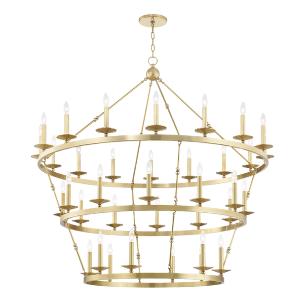 Chandelier, 36-Light, Aged Brass, 58"W (3258-AGB A8EC4)