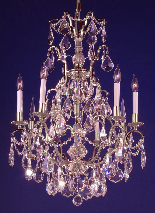 7 lights crystal chandelier in gold plated finish