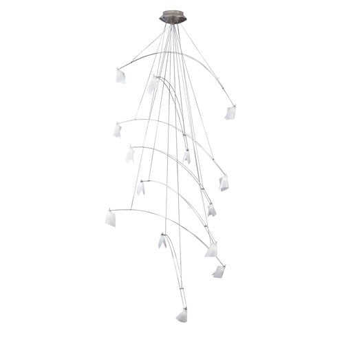 48-Inch Chandelier with White Flight Paper Shades