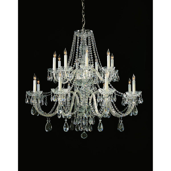 Traditional Polished Chrome Eight-Light Swarovski Elements Crystal Chandelier