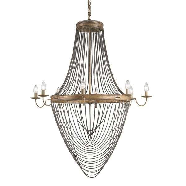 Lucien French Gold Leaf 46-Inch Eight-Light Chandelier